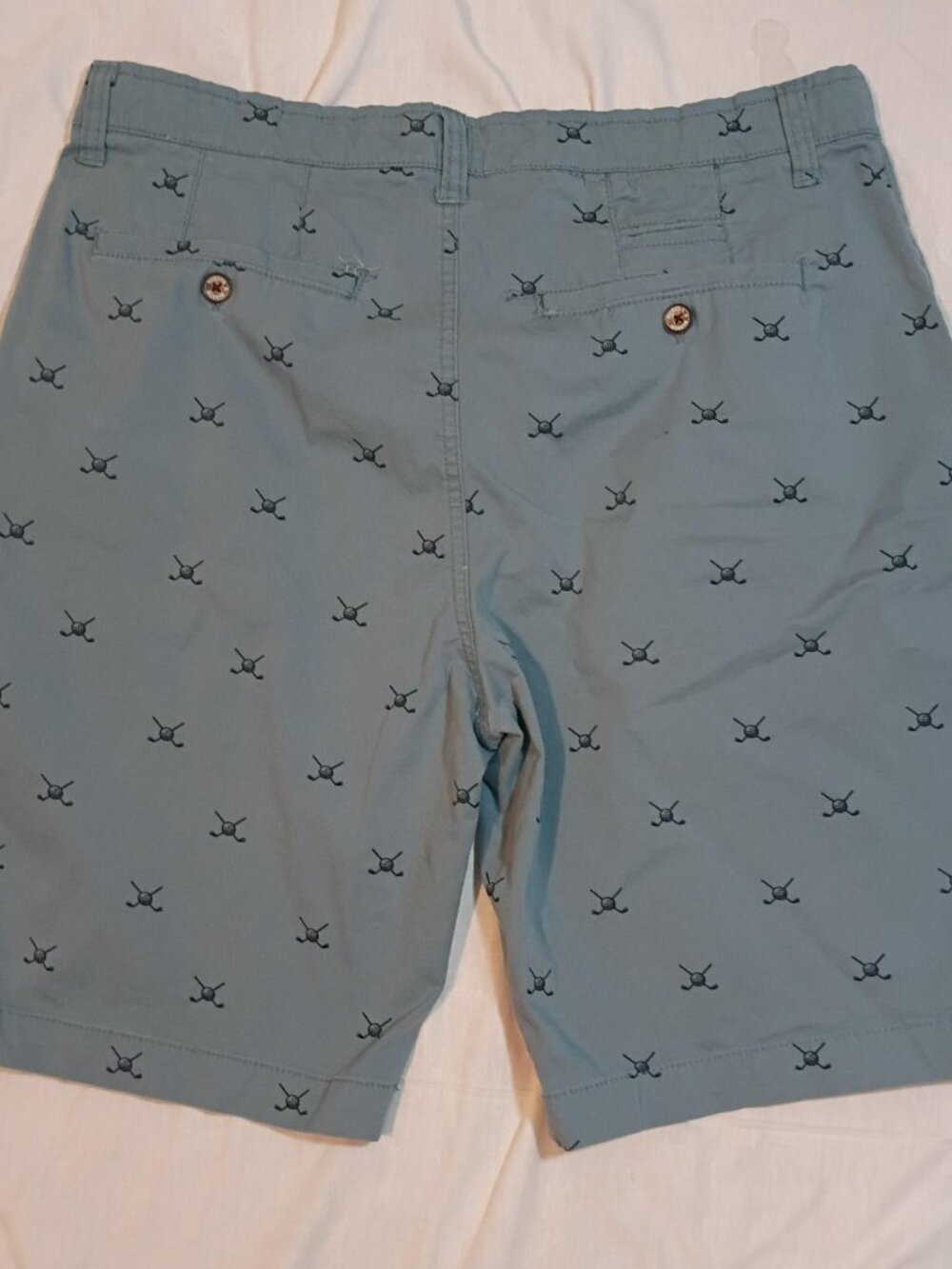 Hudson + Barrow/Chino Shorts/Mens 32/Slate Blue/Golf Print Country Club Preppy S - Picture 8 of 8